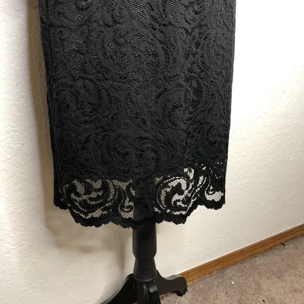 Joseph Ribkoff black lace overlay dress size 10 NWT classic elegant cocktail